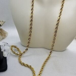 14kt gold Bonded stamped chain necklace‎ (NOT SOLID GOLD